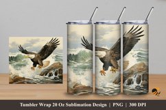 Eagle Charm Tumbler Wrap Sublimation Design 5 Product Image 1