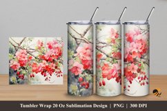 Blooms Flower Tumbler Wrap Sublimation Design 5 Product Image 1