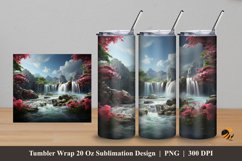 3D Waterfall Tumbler Wrap Sublimation Design 5 Product Image 1
