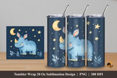 Cute Rhino Tumbler Wrap Sublimation Design 5 Product Image 1