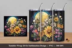 Daisy Moon Tumbler Wrap Sublimation Design 5 Product Image 1