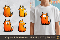 Fluffy Orange Fox DTF Sublimation Clipart Design Product Image 1