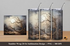 Dry Branch At Night Tumbler Wrap Sublimation Design 5 Product Image 1
