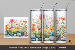 Colorful Plants Tumbler Wrap Sublimation Design 5 Product Image 1