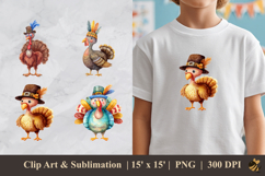 Cute Turkey DTF Sublimation Clipart Design Product Image 1