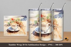 Morning Coffee Milk Tumbler Wrap Sublimation Design 5 Product Image 1