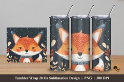 Handdrawn Fox Tumbler Wrap Sublimation Design 5 Product Image 1