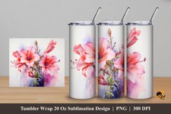 Beautiful Flower Tumbler Wrap Sublimation Design 5 Product Image 1
