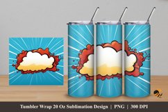 Comic Cloud Tumbler Wrap Sublimation Design 5 Product Image 1