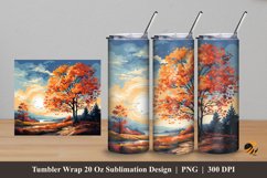 Autumn Forest Tumbler Wrap Sublimation Design 5 Product Image 1