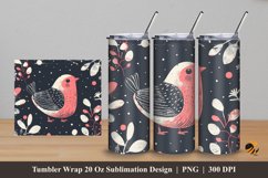 Cute Quail Tumbler Wrap Sublimation Design 5 Product Image 1