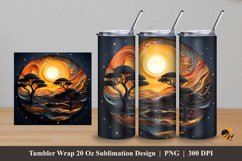 3D Nature Night Tumbler Wrap Sublimation Design 5 Product Image 1