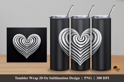 Black White Love Tumbler Wrap Sublimation Design 5 Product Image 1