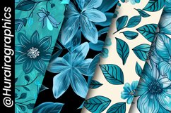 Cyan Background Digital Papers Bundle Product Image 5