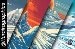 Winter Skier Digital Papers Bundle Product Image 5