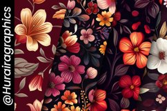 Maroon Floral Digital Papers Bundle Product Image 5