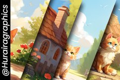 Cute Cat Cottage Digital Papers Product Image 5