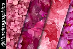 Pink Flower Digital Papers Bundle Product Image 5