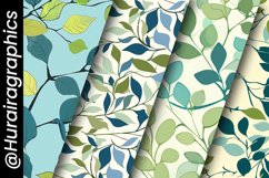 Vintage Green Leaves Digital Papers Bundle Product Image 5