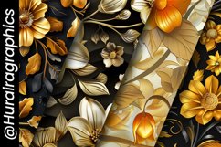 Gold Flower Digital Papers Bundle Product Image 5