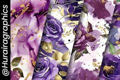 Purple Roses Digital Papers Bundle Product Image 5