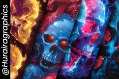 Bubble Skulls Digital Papers Bundle Product Image 5
