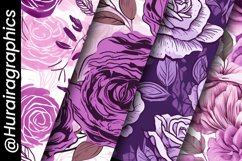 Purple Roses Digital Papers - 04 Variations Product Image 5