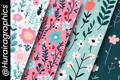 Flower Illustration Digital Papers Product Image 5