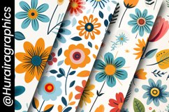 Retro Flowers Digital Papers Bundle Product Image 5