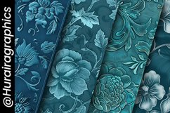 Blue Floral Embosed Digital Papers Bundle Product Image 5