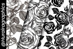 Monochrome Roses Digital Papers Bundle Product Image 5