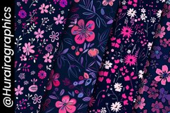 Pink Floral Digital Papers - 04 Variations Product Image 5