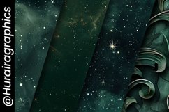 Gothic Green Digital Papers, Scary Pattern Product Image 5