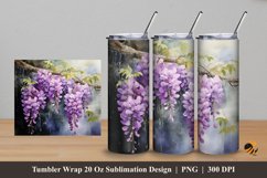 Wisteria Flowers Tumbler Wrap Sublimation Design 5 Product Image 1
