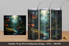 Rain Forest Tumbler Wrap Sublimation Design 5 Product Image 1