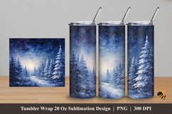 Winter Forest Tumbler Wrap Sublimation Design 5 Product Image 1