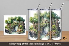Forest Door Tumbler Wrap Sublimation Design 5 Product Image 1