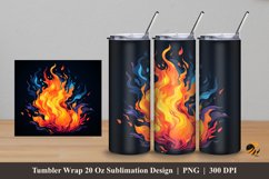 Beautiful Fire Tumbler Wrap Sublimation Design 5 Product Image 1