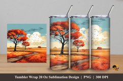 Red Autumn Tumbler Wrap Sublimation Design 5 Product Image 1