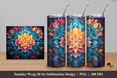 Floral Splendor Tumbler Wrap Sublimation Design 5 Product Image 1