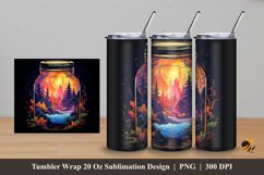 Landscape and Jar Tumbler Wrap Sublimation Design 5 Product Image 1