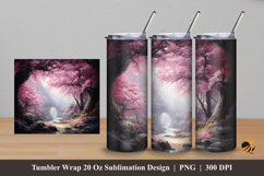 Sakura Garden Tumbler Wrap Sublimation Design 5 Product Image 1
