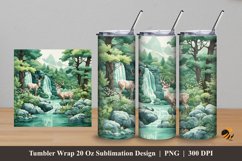 Forest Valley Tumbler Wrap Sublimation Design 5 Product Image 1
