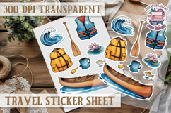 Travel sticker sheet Outdoor Scrapbook PNG Wanderlust Camp Product Image 1