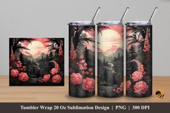 Glow Sunset Tumbler Wrap Sublimation Design 5 Product Image 1
