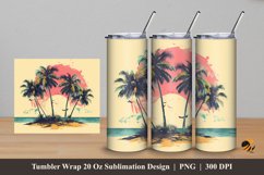 Summer Day Tumbler Wrap Sublimation Design 5 Product Image 1