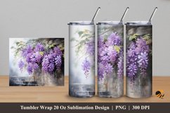 Wallflower Tumbler Wrap Sublimation Design 5 Product Image 1