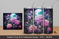 Moonlight Rose Tumbler Wrap Sublimation Design 5 Product Image 1