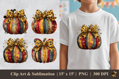 Abstract Pumpkin DTF Sublimation Clipart Design Product Image 1