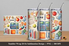 School Day Tumbler Wrap Sublimation Design 5 Product Image 1